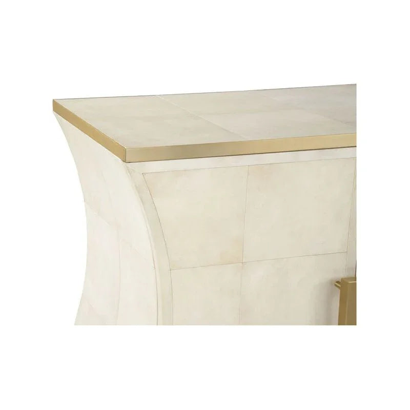 Mikami Brass Framed White Cabinet - LOOMLAN - Wildwood - Accent Cabinets