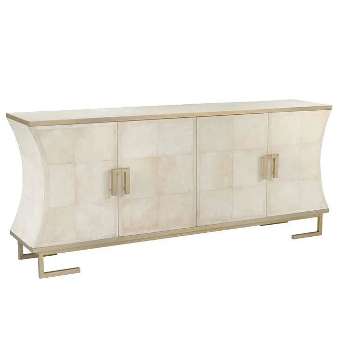 Mikami Brass Framed White Cabinet - LOOMLAN - Wildwood - Accent Cabinets