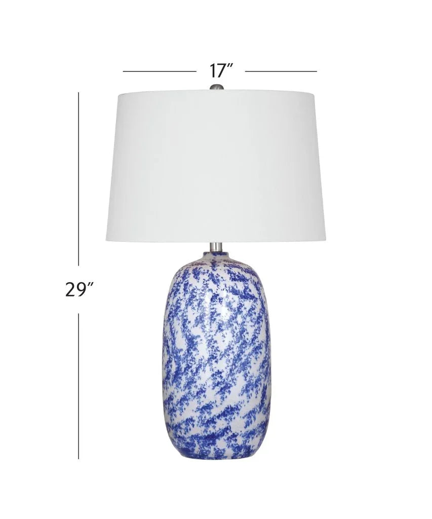 Mila Blue Ceramic Table Lamp - LOOMLAN - Bassett Mirror - Table Lamps