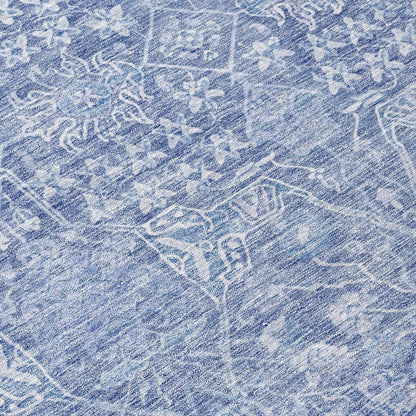 Mila Blue Washable Indoor-Outdoor Rug-Outdoor Rugs-LOOMLAN Rugs-LOOMLAN