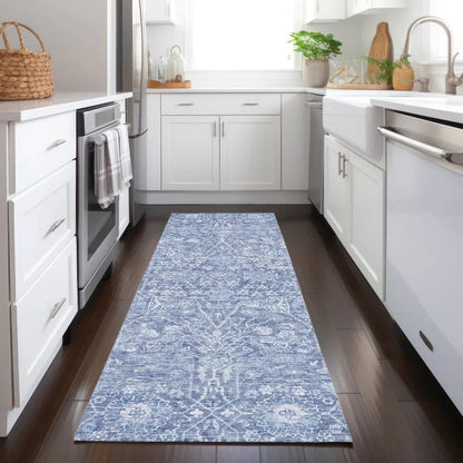 Mila Blue Washable Indoor-Outdoor Rug-Outdoor Rugs-LOOMLAN Rugs-LOOMLAN