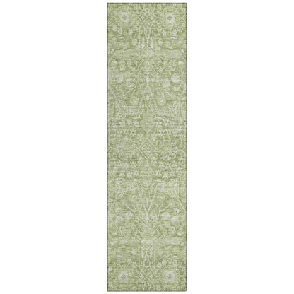 Mila Green Washable Indoor-Outdoor Rug-Outdoor Rugs-LOOMLAN Rugs-2'3" x 7'6"-LOOMLAN