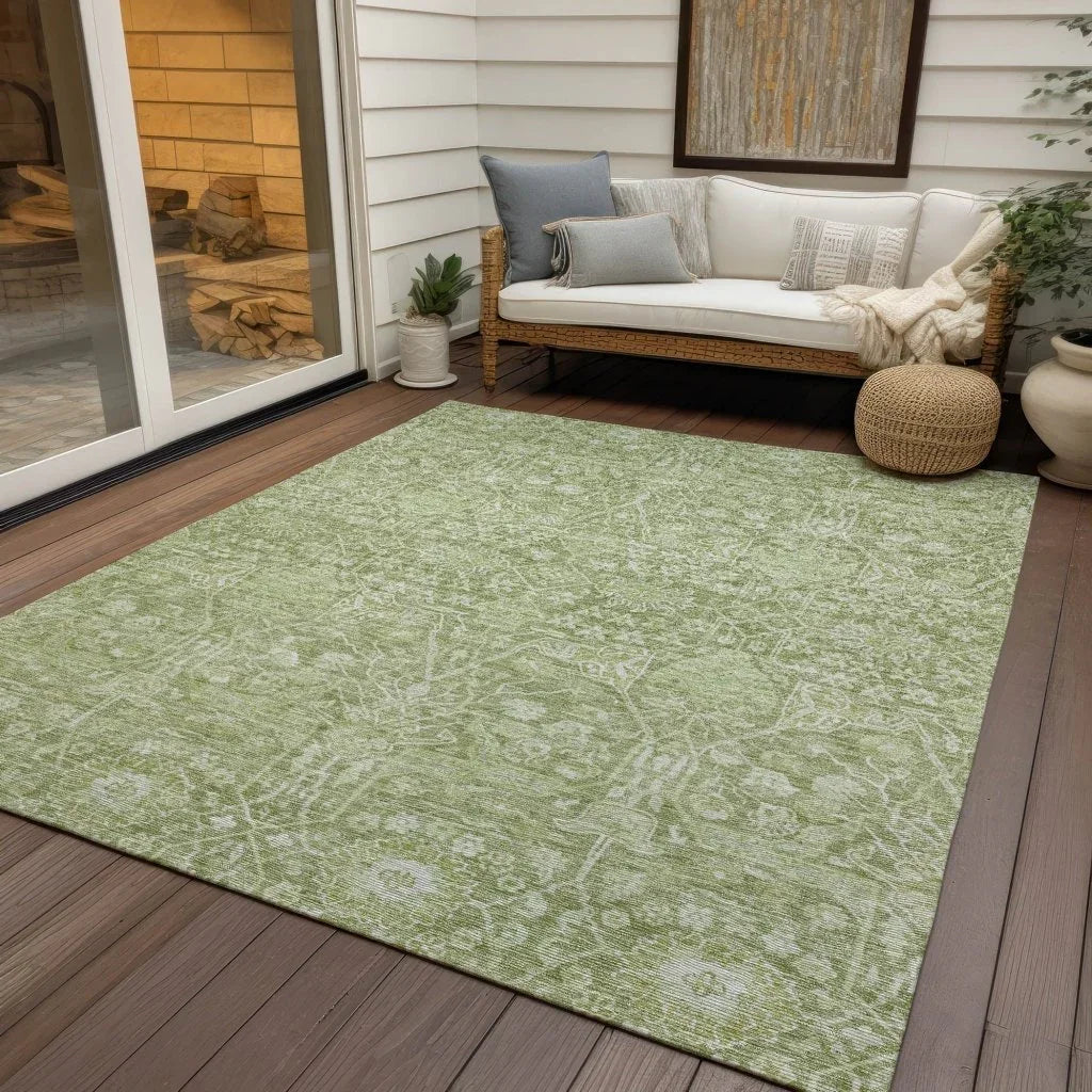 Mila Green Washable Indoor-Outdoor Rug-Outdoor Rugs-LOOMLAN Rugs-LOOMLAN