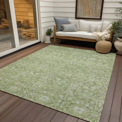 Mila Green Washable Indoor-Outdoor Rug-Outdoor Rugs-LOOMLAN Rugs-LOOMLAN
