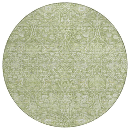 Mila Green Washable Indoor-Outdoor Rug-Outdoor Rugs-LOOMLAN Rugs-8' x 8'-LOOMLAN