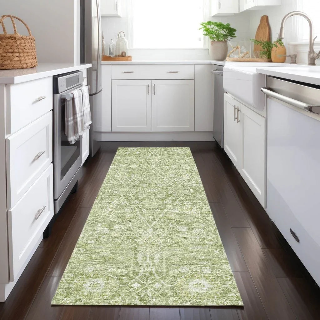 Mila Green Washable Indoor-Outdoor Rug-Outdoor Rugs-LOOMLAN Rugs-LOOMLAN