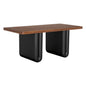 Mila Industrial Steel Base Wooden Desk-Home Office Desks-Noir-LOOMLAN