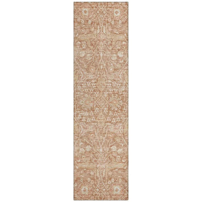 Mila Orange Washable Indoor-Outdoor Rug-Outdoor Rugs-LOOMLAN Rugs-2'3" x 7'6"-LOOMLAN