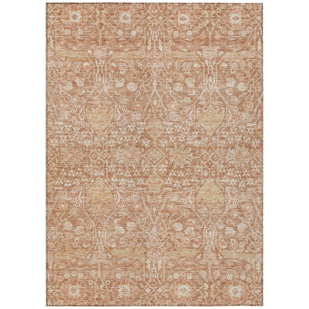 Mila Orange Washable Indoor-Outdoor Rug-Outdoor Rugs-LOOMLAN Rugs-2'6" x 3'10"-LOOMLAN