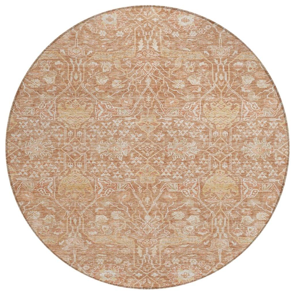 Mila Orange Washable Indoor-Outdoor Rug-Outdoor Rugs-LOOMLAN Rugs-8' x 8'-LOOMLAN