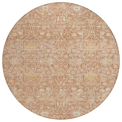 Mila Orange Washable Indoor-Outdoor Rug-Outdoor Rugs-LOOMLAN Rugs-8' x 8'-LOOMLAN