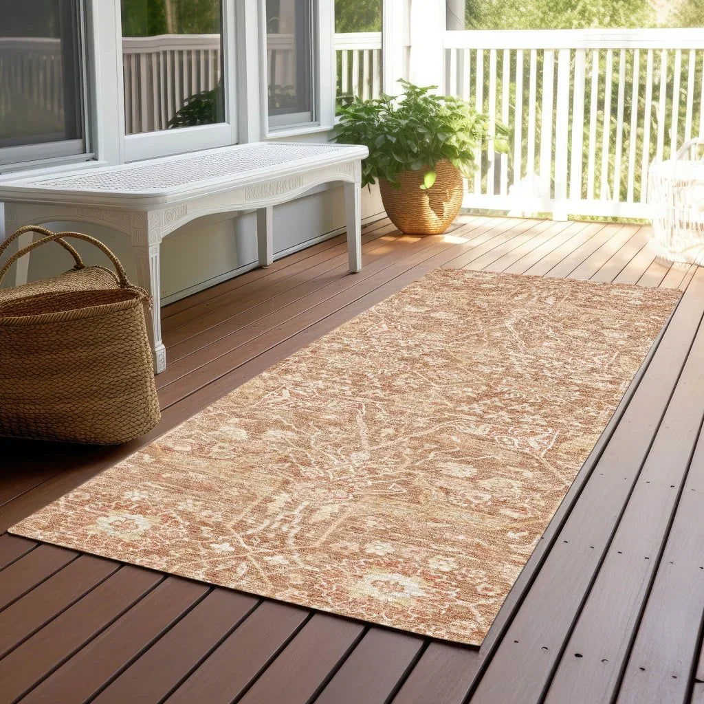 Mila Orange Washable Indoor-Outdoor Rug-Outdoor Rugs-LOOMLAN Rugs-LOOMLAN