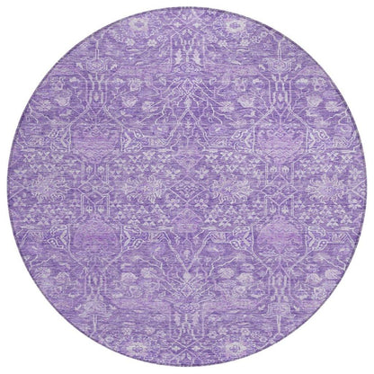 Mila Purple Washable Indoor-Outdoor Rug-Outdoor Rugs-LOOMLAN Rugs-8' x 8'-LOOMLAN