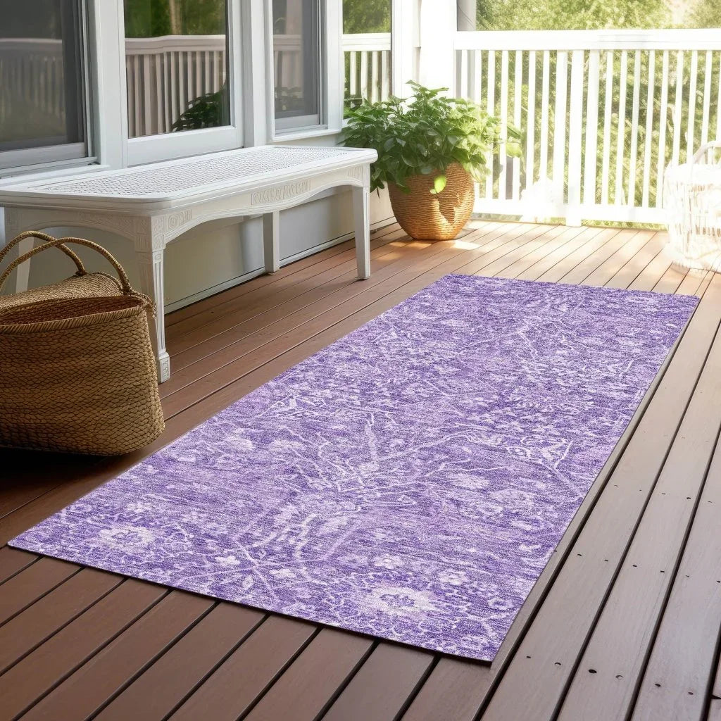 Mila Purple Washable Indoor-Outdoor Rug-Outdoor Rugs-LOOMLAN Rugs-LOOMLAN