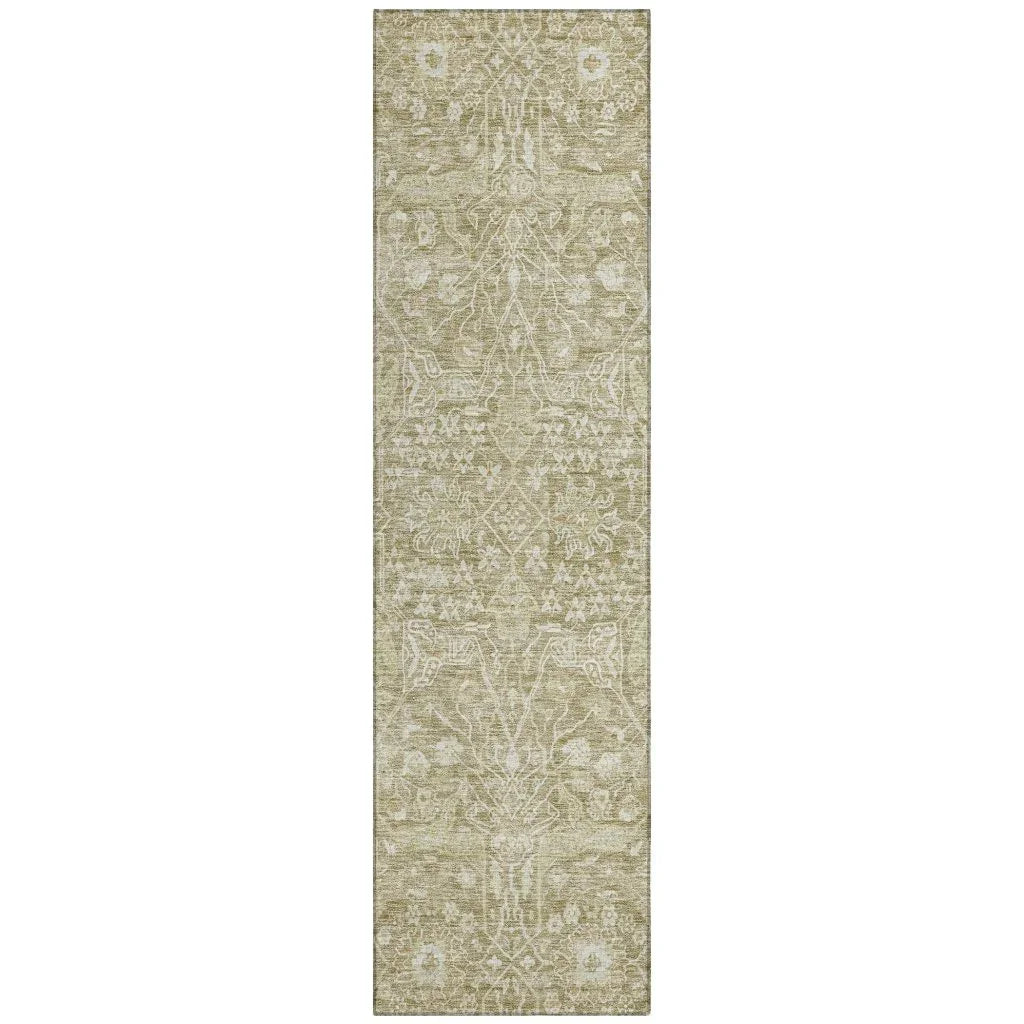 Mila Taupe Washable Indoor-Outdoor Rug-Outdoor Rugs-LOOMLAN Rugs-2'3" x 7'6"-LOOMLAN