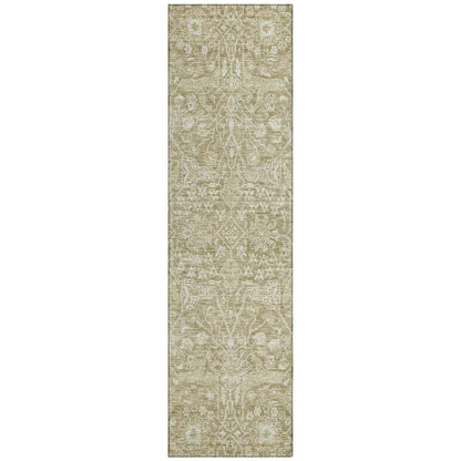 Mila Taupe Washable Indoor-Outdoor Rug-Outdoor Rugs-LOOMLAN Rugs-2'3" x 7'6"-LOOMLAN