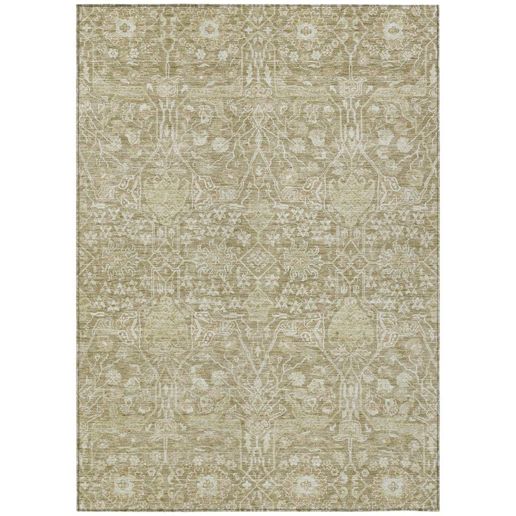 Mila Taupe Washable Indoor-Outdoor Rug-Outdoor Rugs-LOOMLAN Rugs-2'6" x 3'10"-LOOMLAN