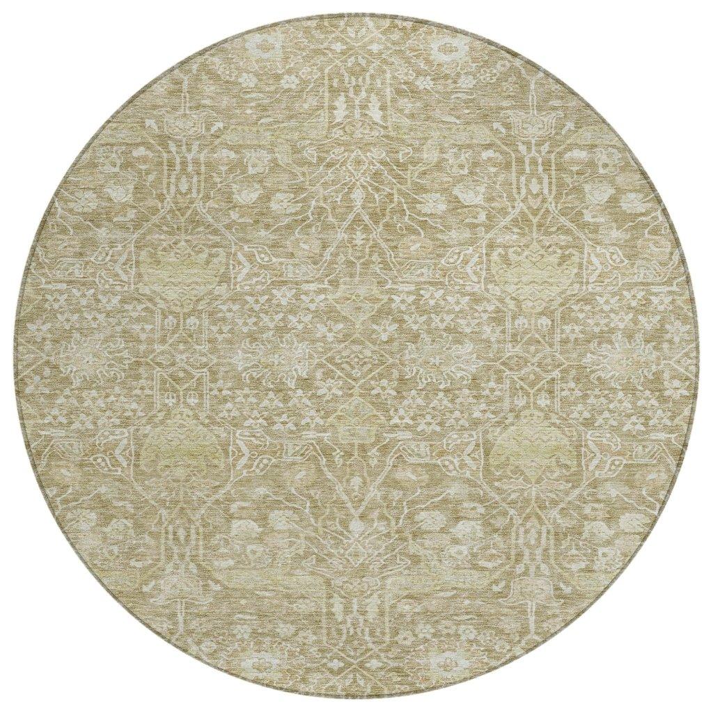 Mila Taupe Washable Indoor-Outdoor Rug-Outdoor Rugs-LOOMLAN Rugs-8' x 8'-LOOMLAN