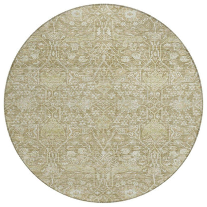 Mila Taupe Washable Indoor-Outdoor Rug-Outdoor Rugs-LOOMLAN Rugs-8' x 8'-LOOMLAN