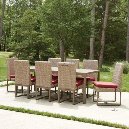 Milan 87" Rectangular Umbrella Dining Table Made USA-Outdoor Dining Tables-Lloyd Flanders-LOOMLAN