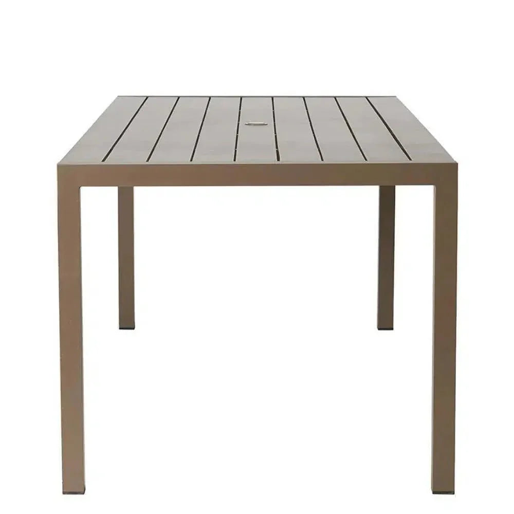 Milan 87" Rectangular Umbrella Dining Table Made USA-Outdoor Dining Tables-Lloyd Flanders-LOOMLAN