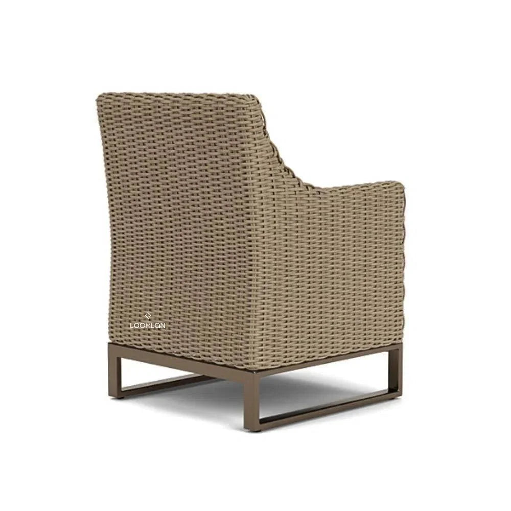 Milan Dining Armchair Premium Wicker Furniture Made USA-Outdoor Dining Chairs-Lloyd Flanders-LOOMLAN