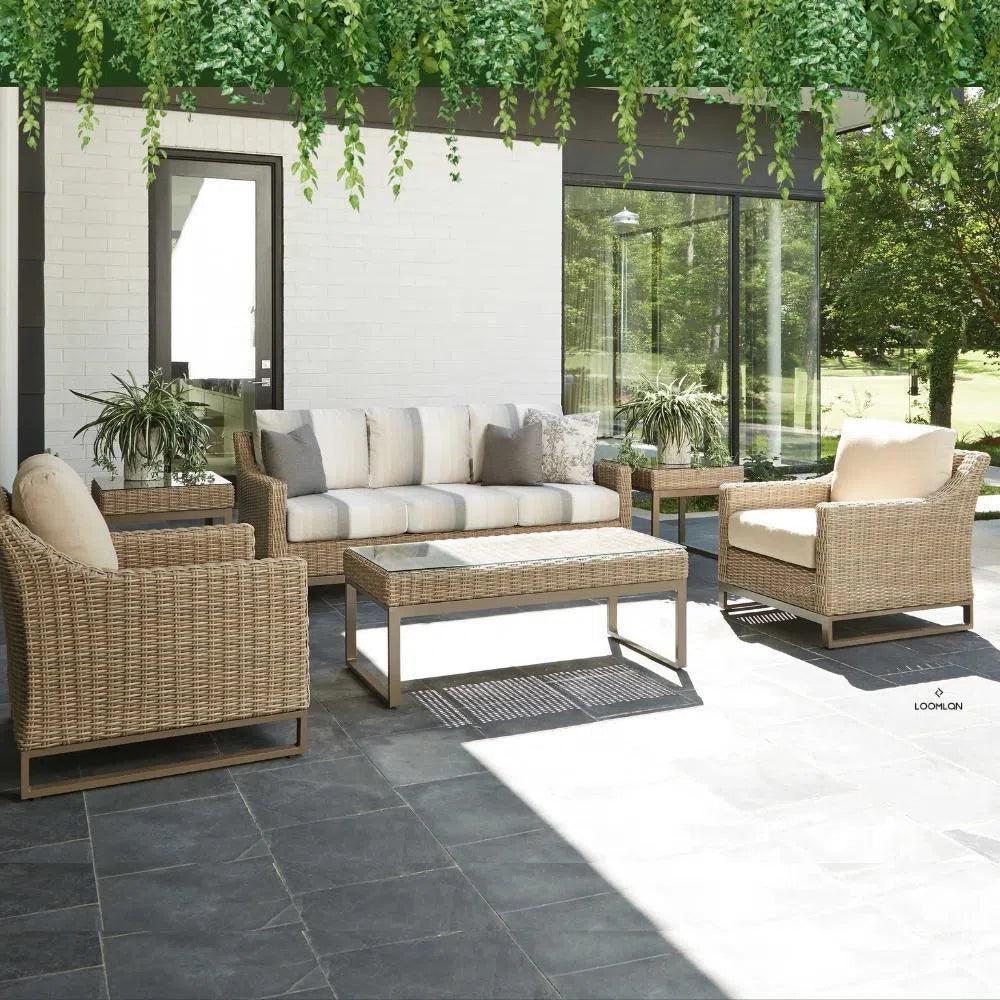 Milan Lounge Chair Premium Wicker Furniture Made USA-Outdoor Lounge Chairs-Lloyd Flanders-LOOMLAN