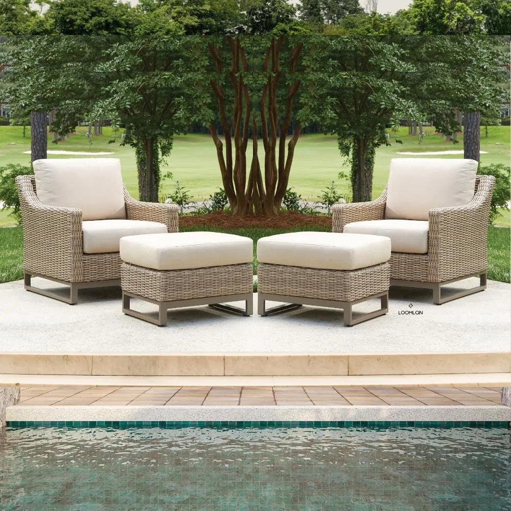 Milan Ottoman Premium Wicker Furniture Made USA-Outdoor Ottomans-Lloyd Flanders-LOOMLAN