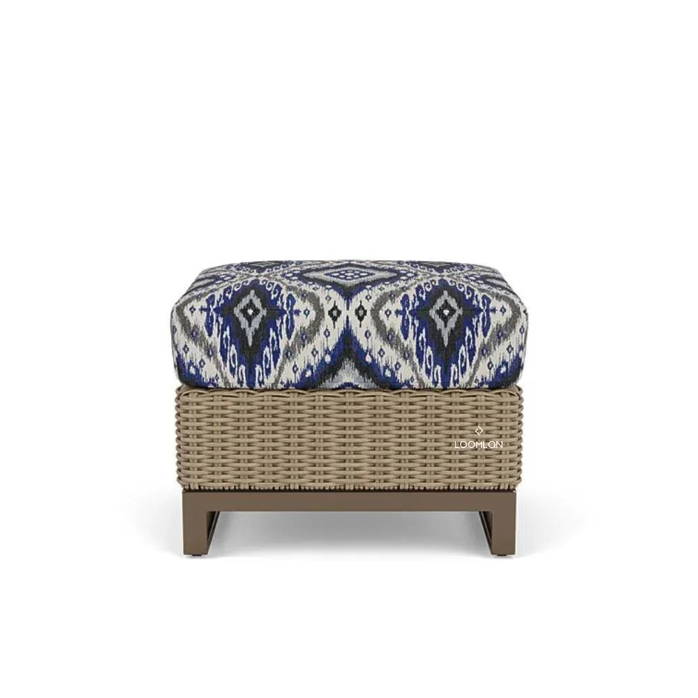 Milan Ottoman Premium Wicker Furniture Made USA-Outdoor Ottomans-Lloyd Flanders-LOOMLAN