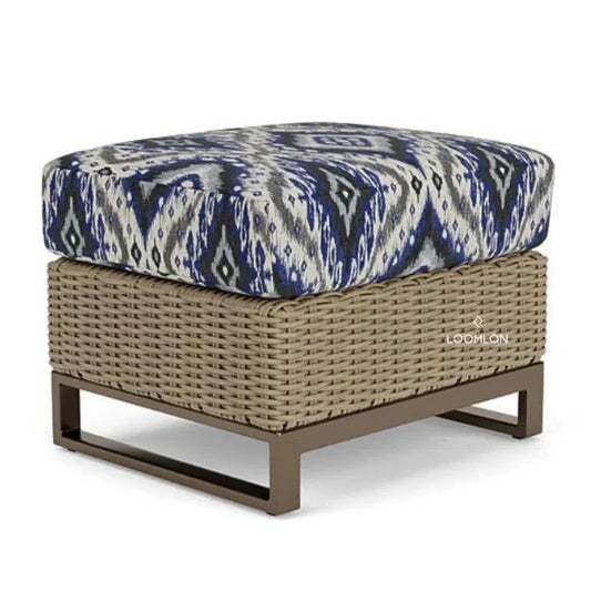 Milan Ottoman Premium Wicker Furniture Made USA-Outdoor Ottomans-Lloyd Flanders-LOOMLAN