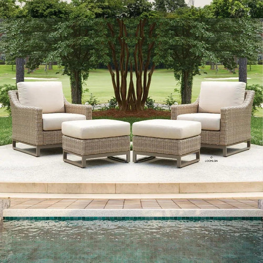 Milan Outdoor Sunbrella Replacement Cushion For Ottoman-Outdoor Replacement Cushions-Lloyd Flanders-LOOMLAN