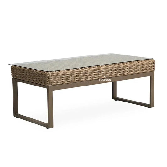 Milan Rectangular Cocktail Table Made USA-Outdoor Coffee Tables-Lloyd Flanders-LOOMLAN