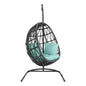 Milano Sunbrella Cozy Outdoor Hanging Chair-Outdoor Hanging Chairs-Sunset West-Dupione Celeste-LOOMLAN