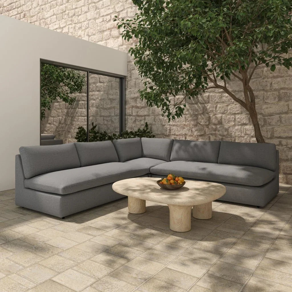 Miles Olefin Fabric Outdoor Sofa (Set Of 3) - LOOMLAN - Moe's Home - Outdoor Sofas & Loveseats