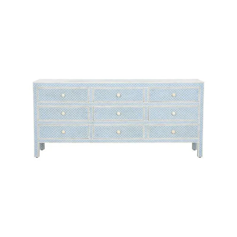 Milford Bone Inlay Patterned Blue Dresser - LOOMLAN - Chelsea House - Dressers