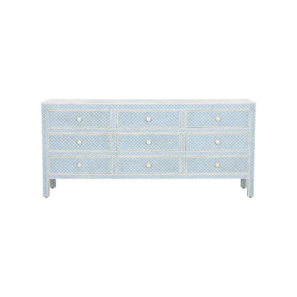 Milford Bone Inlay Patterned Blue Dresser - LOOMLAN - Chelsea House - Dressers