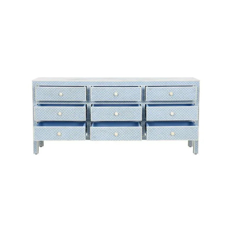 Milford Bone Inlay Patterned Blue Dresser - LOOMLAN - Chelsea House - Dressers