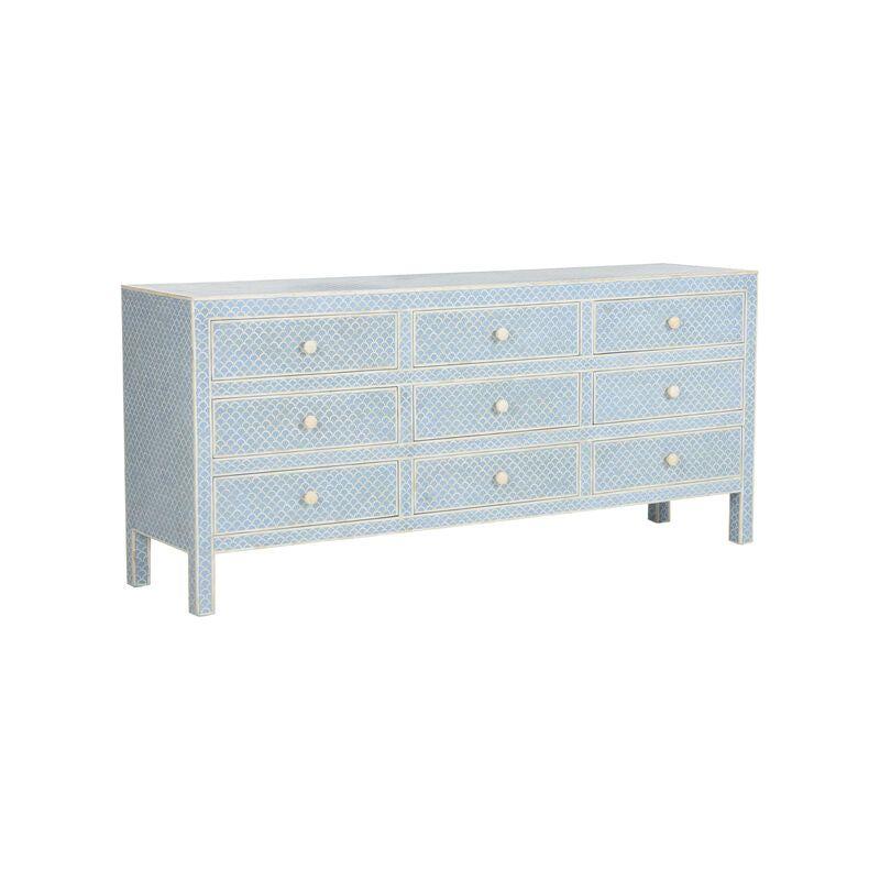 Milford Bone Inlay Patterned Blue Dresser - LOOMLAN - Chelsea House - Dressers