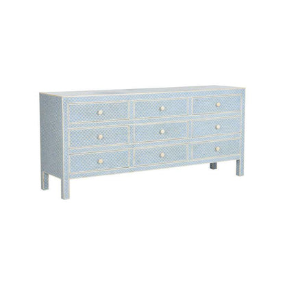 Milford Bone Inlay Patterned Blue Dresser - LOOMLAN - Chelsea House - Dressers