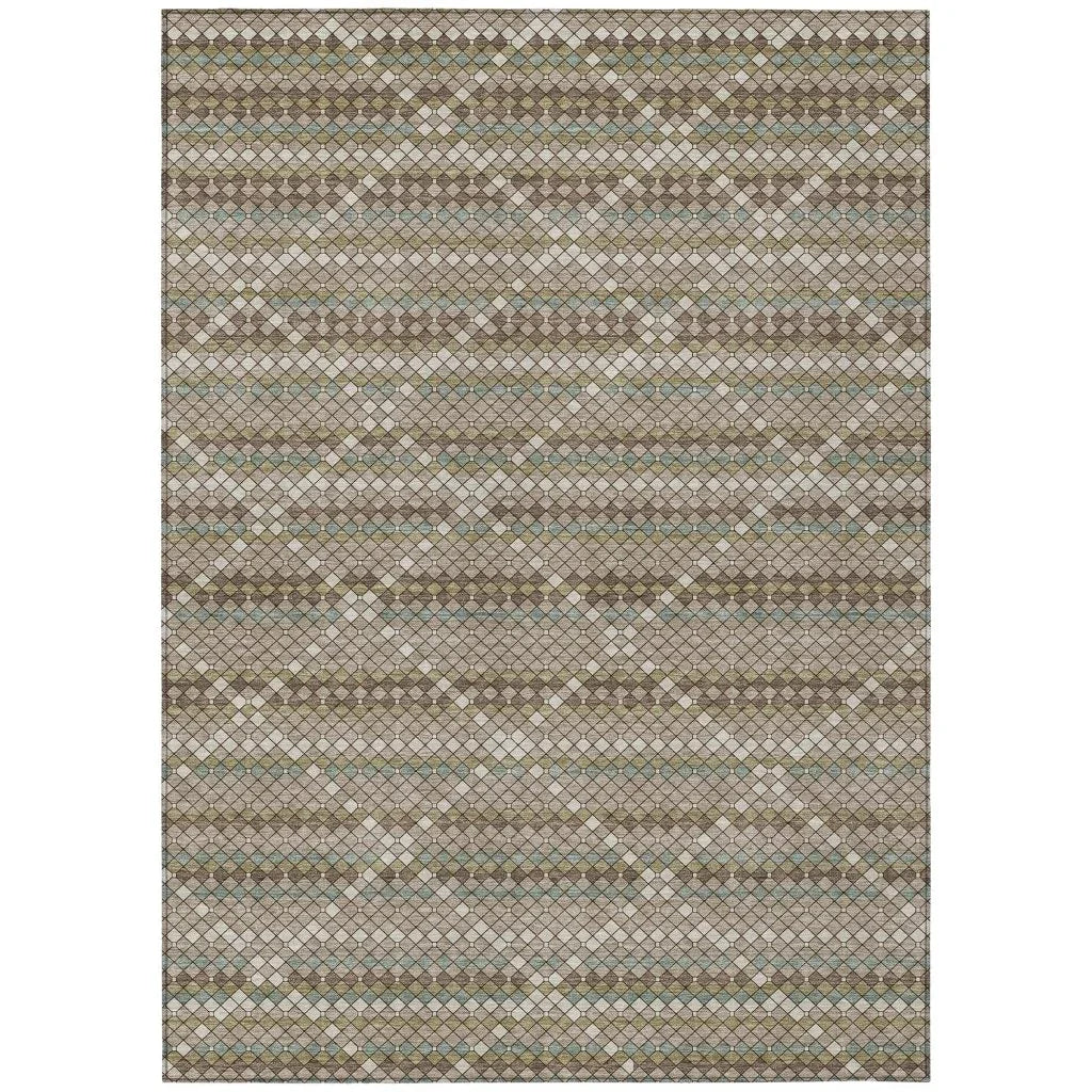 Millicent Brown Washable Indoor - Outdoor Rug - LOOMLAN - LOOMLAN Rugs - Outdoor Rugs