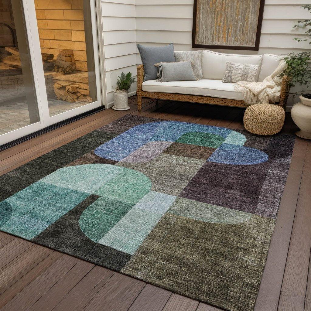 Milo Brown Washable Indoor-Outdoor Rug-Outdoor Rugs-LOOMLAN Rugs-LOOMLAN