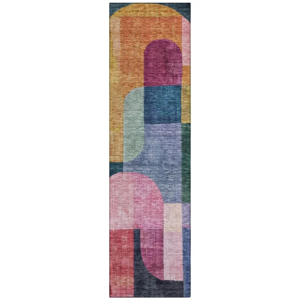 Milo Green Washable Indoor-Outdoor Rug-Outdoor Rugs-LOOMLAN Rugs-2'3" x 7'6"-LOOMLAN