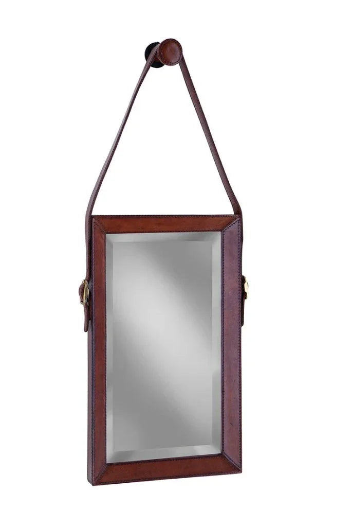 Milo Leather Warpped Trio Wall Mirror (Set of 3) - LOOMLAN - Furniture Classics - Wall Mirrors