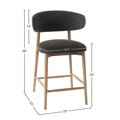 Milo Luxurious Leather Counter Stool - LOOMLAN - LH Imports - Counter Stools