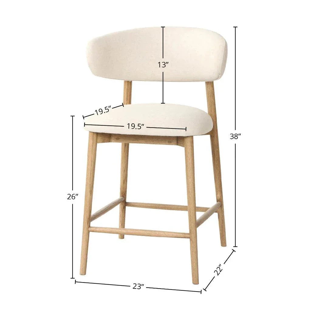 Milo Luxurious Leather Counter Stool - LOOMLAN - LH Imports - Counter Stools