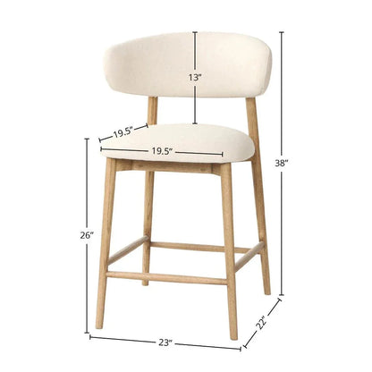 Milo Luxurious Leather Counter Stool - LOOMLAN - LH Imports - Counter Stools