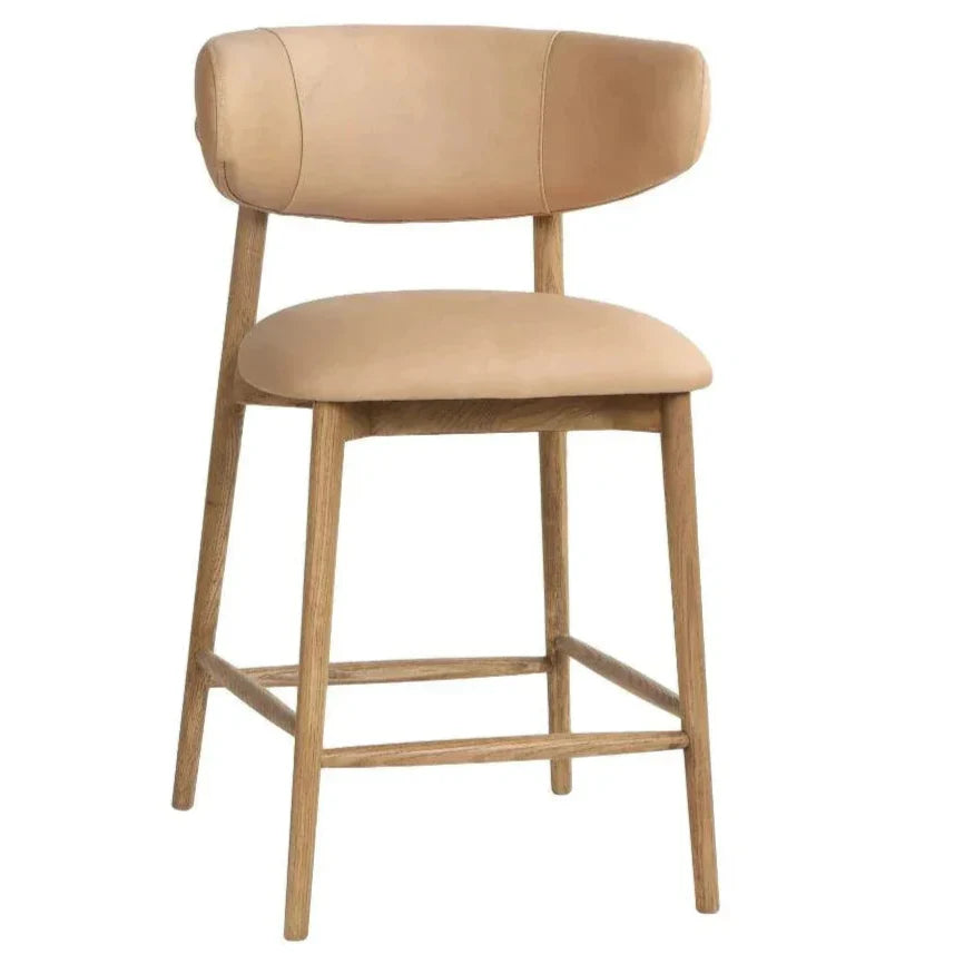 Milo Luxurious Leather Counter Stool - LOOMLAN - LH Imports - Counter Stools