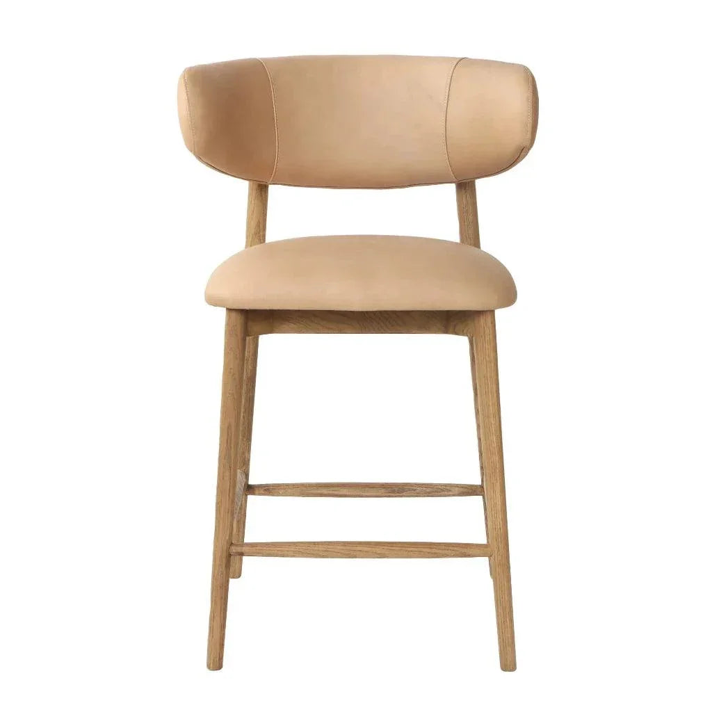 Milo Luxurious Leather Counter Stool - LOOMLAN - LH Imports - Counter Stools