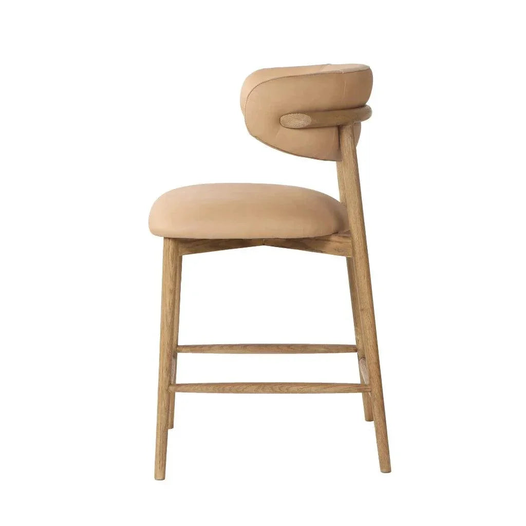 Milo Luxurious Leather Counter Stool - LOOMLAN - LH Imports - Counter Stools
