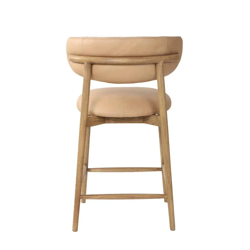 Milo Luxurious Leather Counter Stool - LOOMLAN - LH Imports - Counter Stools